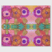 Psychedelic Blume Power Wrapping Papier Geschenkpapier (Flach)