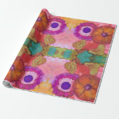 Psychedelic Blume Power Wrapping Papier Geschenkpapier (Ungerollt)
