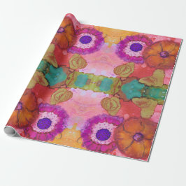 Psychedelic Blume Power Wrapping Papier Geschenkpapier