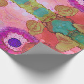 Psychedelic Blume Power Wrapping Papier Geschenkpapier (Ecke)