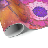 Psychedelic Blume Power Wrapping Papier Geschenkpapier (Rolleneckpunkt)