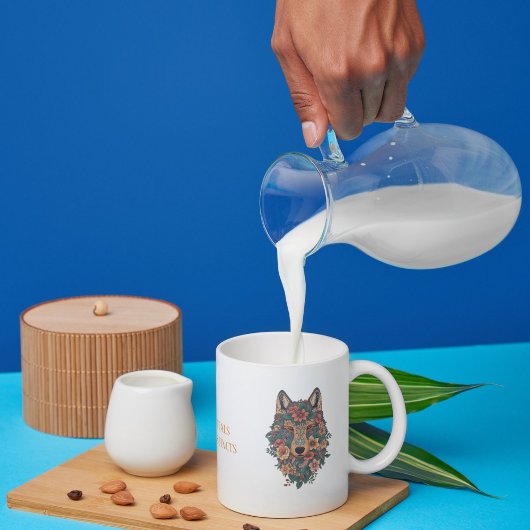 Psychedelic Boho Floral Wolf Art Coffee Kaffeetasse