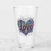 Psychedelic Boho Liebe Letting mit floraler Akzent Glas (Rückseite)