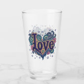 Psychedelic Boho Liebe Letting mit floraler Akzent Glas (Vorderseite)
