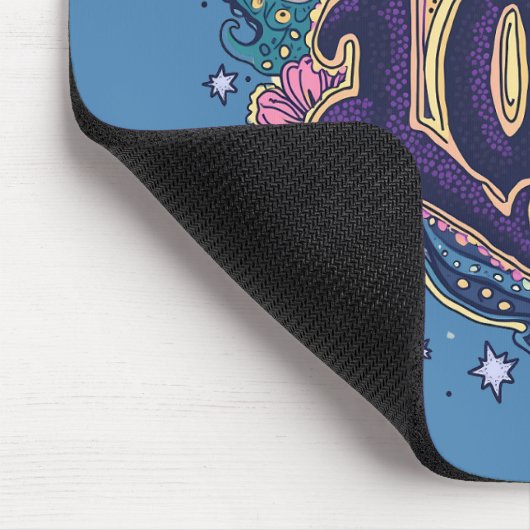 Psychedelic Boho Liebe Letting mit floraler Akzent Mousepad (Ecke)