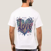 Psychedelic Boho Liebe Letting mit floraler Akzent T-Shirt (Rückseite)