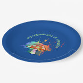 Psychedelic Boho Retro Party Amanita Mushroom Pappteller (Schrägansicht)