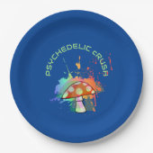 Psychedelic Boho Retro Party Amanita Mushroom Pappteller (Vorderseite)