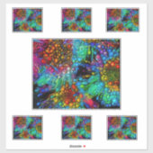 Psychedelic Bubble Burst Abstrakt Daisies Aufkleber (Blatt)