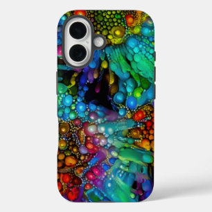 Psychedelic Bubble Burst Abstrakt Daisies iPhone 16 Hülle