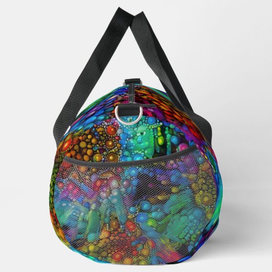 Psychedelic Bubble Burst Abstrakt Daisies Duffle Bag (Rechts)