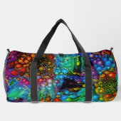 Psychedelic Bubble Burst Abstrakt Daisies Duffle Bag (Rückseite)
