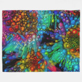 Psychedelic Bubble Burst Abstrakt Daisies Fleecedecke (Vorderseite (Horizontal))