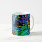 Psychedelic Bubble Burst Abstrakt Daisies Kaffeetasse (VorderseiteRechts)