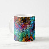 Psychedelic Bubble Burst Abstrakt Daisies Kaffeetasse (Vorderseite Links)