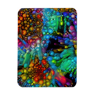 Psychedelic Bubble Burst Abstrakt Daisies Magnet
