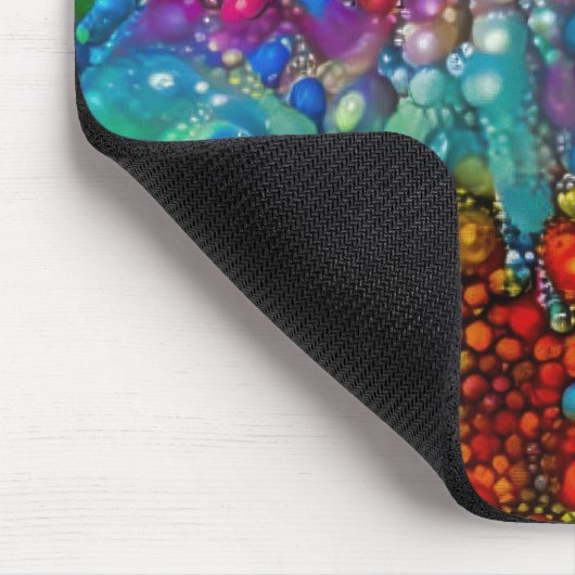Psychedelic Bubble Burst Abstrakt Daisies Mousepad (Ecke)