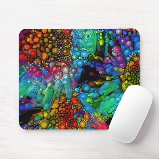 Psychedelic Bubble Burst Abstrakt Daisies Mousepad (Mit Mouse)