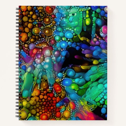 Psychedelic Bubble Burst Abstrakt Daisies Notizblock (Vorderseite)