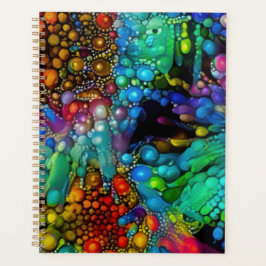 Psychedelic Bubble Burst Abstrakt Daisies Planer