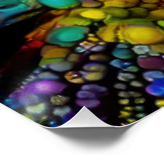 Psychedelic Bubble Burst Abstrakt Daisies Poster (Ecke)