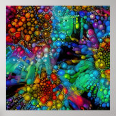 Psychedelic Bubble Burst Abstrakt Daisies Poster (Vorne)
