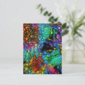 Psychedelic Bubble Burst Abstrakt Daisies Postkarte (Stehend Vorderseite)