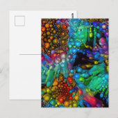 Psychedelic Bubble Burst Abstrakt Daisies Postkarte (Vorne/Hinten)