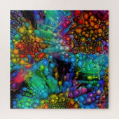 Psychedelic Bubble Burst Abstrakt Daisies Puzzle (Horizontal)
