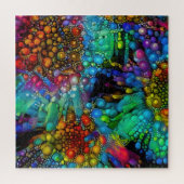 Psychedelic Bubble Burst Abstrakt Daisies Puzzle (Vertikal)