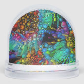 Psychedelic Bubble Burst Abstrakt Daisies Schneekugeln (Vorderseite)