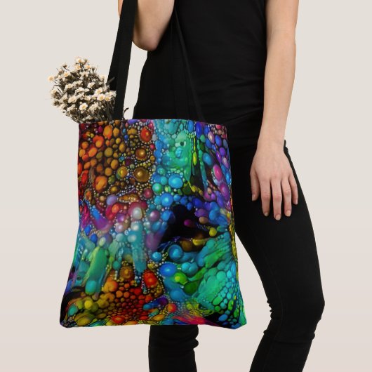 Psychedelic Bubble Burst Abstrakt Daisies Tasche (Von Nahem)