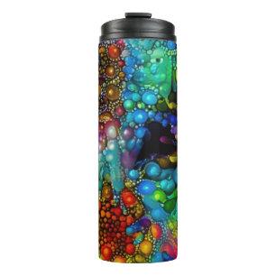 Psychedelic Bubble Burst Abstrakt Daisies Thermosbecher