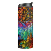 Psychedelic Bubble Burst Abstrakt Daisies Thermosbecher (Nach links gedreht)