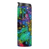 Psychedelic Bubble Burst Abstrakt Daisies Thermosbecher (Nach rechts gedreht)
