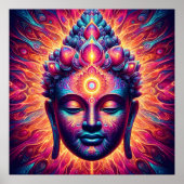 Psychedelic Buddha Art Poster - Vibrant Third Eye  (Vorne)