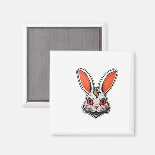 Psychedelic Bunny Psycho Classic Magnet (Vorderseite/Rückseite)