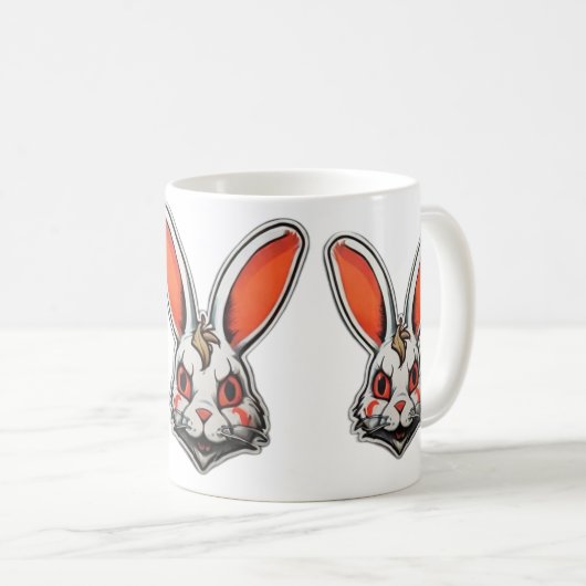 Psychedelic Bunny Psycho Classic Tasse (VorderseiteRechts)