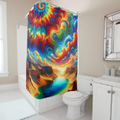 "Psychedelic Canyon Landscape - Vibranreal Ar Duschvorhang (Beispiel)