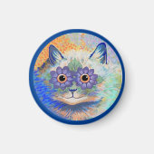 Psychedelic Cat, by Louis Wain, Button Keychain Ma Magnet (Vorne)