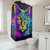 Psychedelic Cat Duschvorhang (Beispiel)