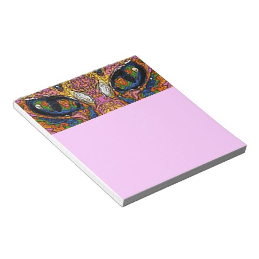 Psychedelic Cat Eyes Notepad Notizblock (angewinkelt)