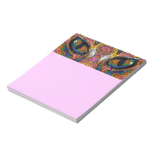 Psychedelic Cat Eyes Notepad Notizblock (Rotiert)