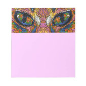Psychedelic Cat Eyes Notepad Notizblock (Vorderseite)
