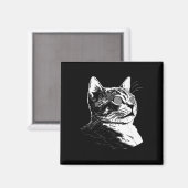 Psychedelic Cat Festival Edm Trippy Illusion Kitty Magnet (Vorderseite/Rückseite)