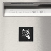 Psychedelic Cat Festival Edm Trippy Illusion Kitty Magnet (In Situ (Geschirrspüler))