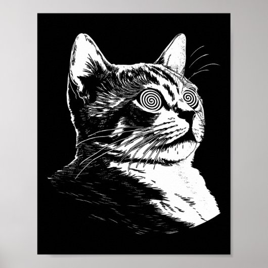 Psychedelic Cat Festival Edm Trippy Illusion Kitty Poster (Vorne)