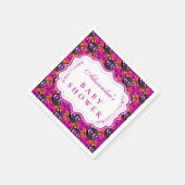 Psychedelic Cat Halloween Baby Shower Serviette (Ecke)