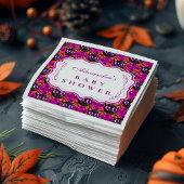 Psychedelic Cat Halloween Baby Shower Serviette