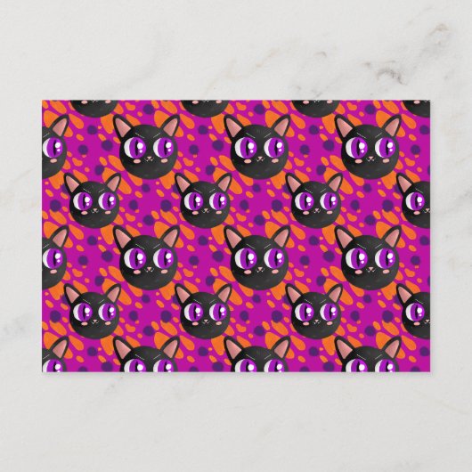 Psychedelic Cat Halloween Diapper Raffle Begleitkarte (Rückseite)